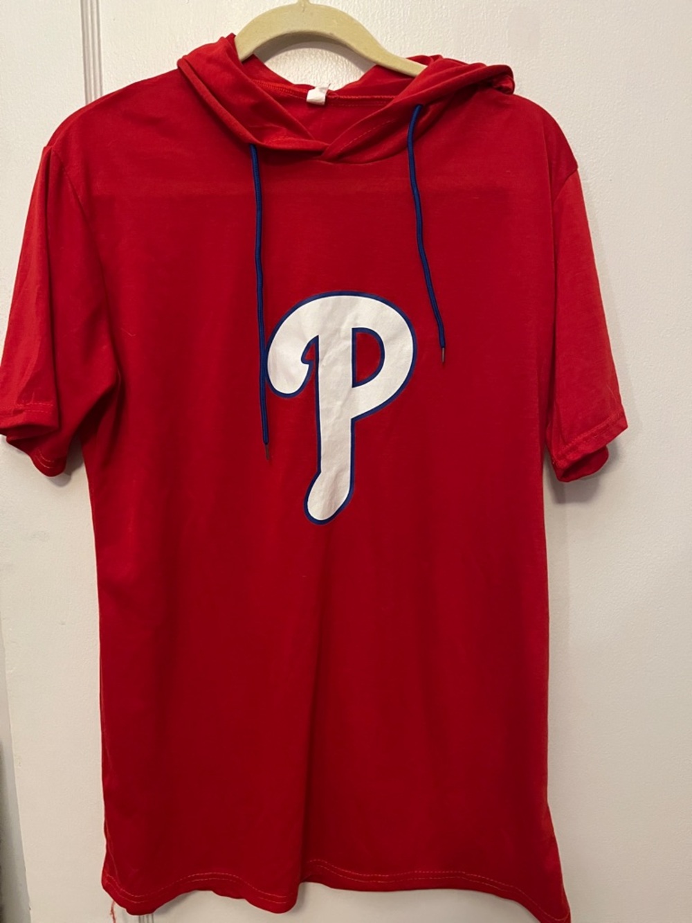Red Philadelphia Phillies Hooded Tee-Shirt